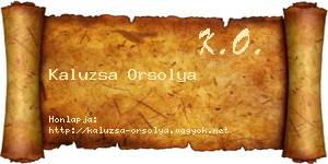 Kaluzsa Orsolya névjegykártya
