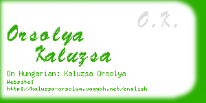 orsolya kaluzsa business card